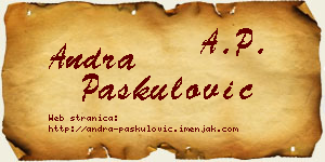 Andra Paskulović vizit kartica